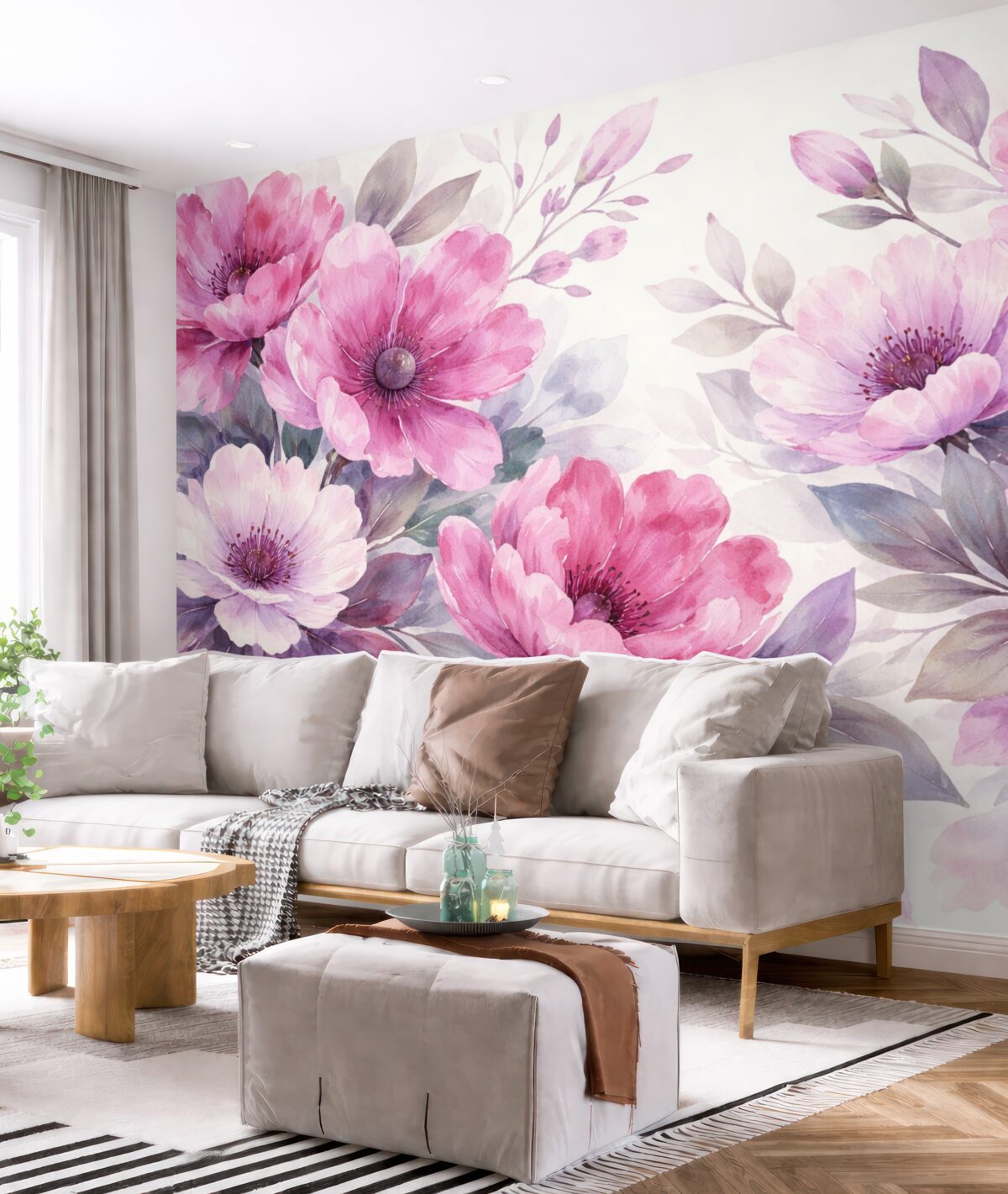 Fototapeta Akwarela różowych kwiatów.