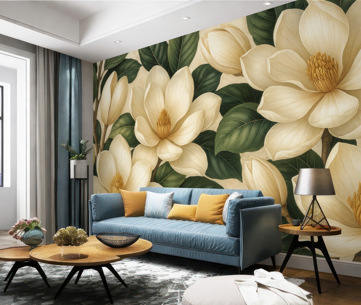 Fototapeta Akwarela różowe rośliny.