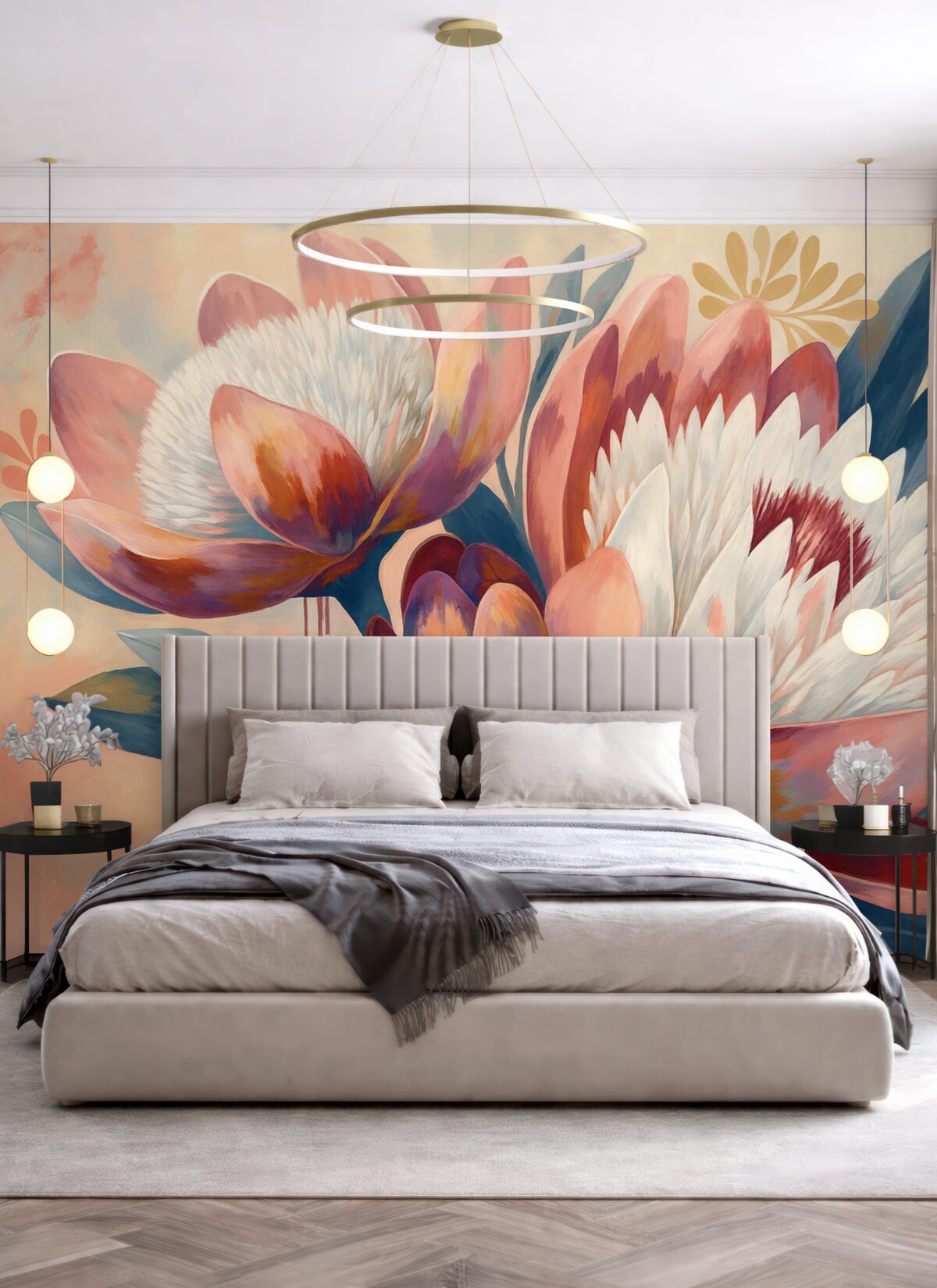 Fototapeta Wielkie egzotyczne rośliny kwiatowe.