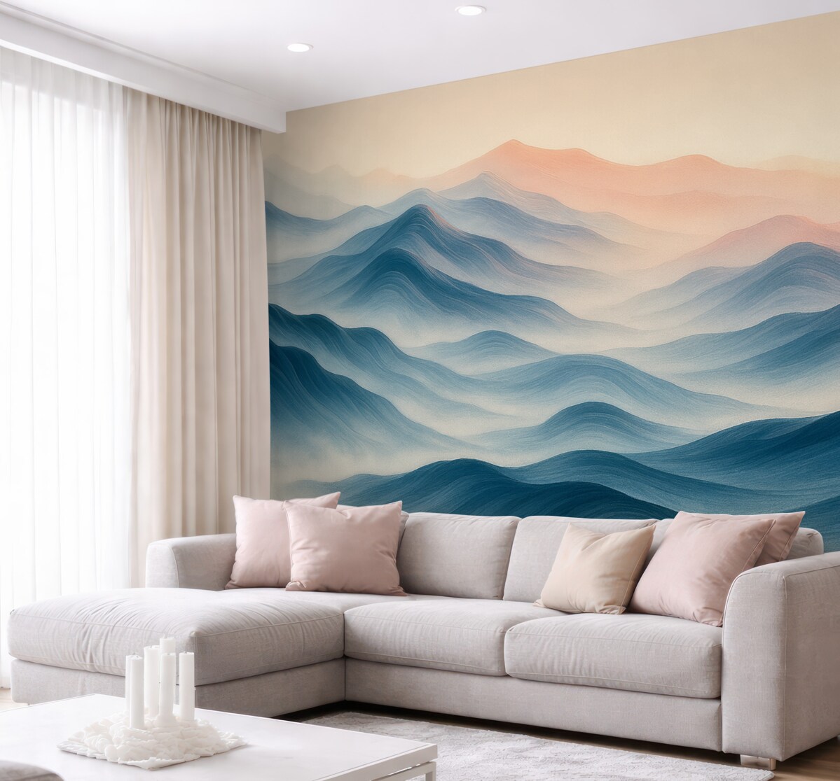 Fototapeta Abstrakcyjna cyfrowa grafika zamglonych gór sof.