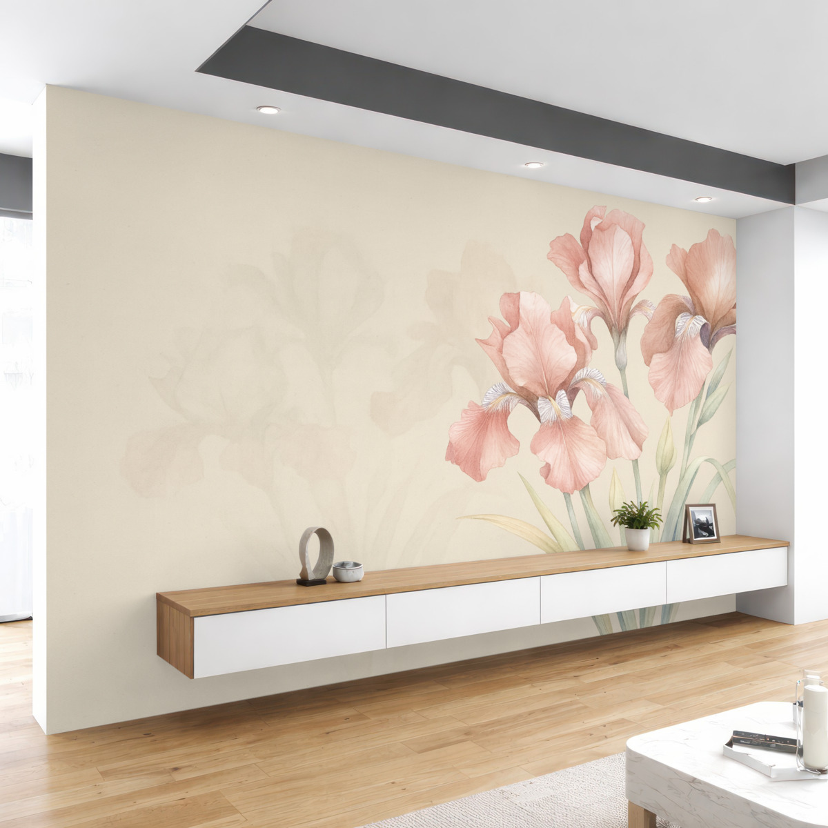 Fototapeta bukiet irysów na świetlistym tle