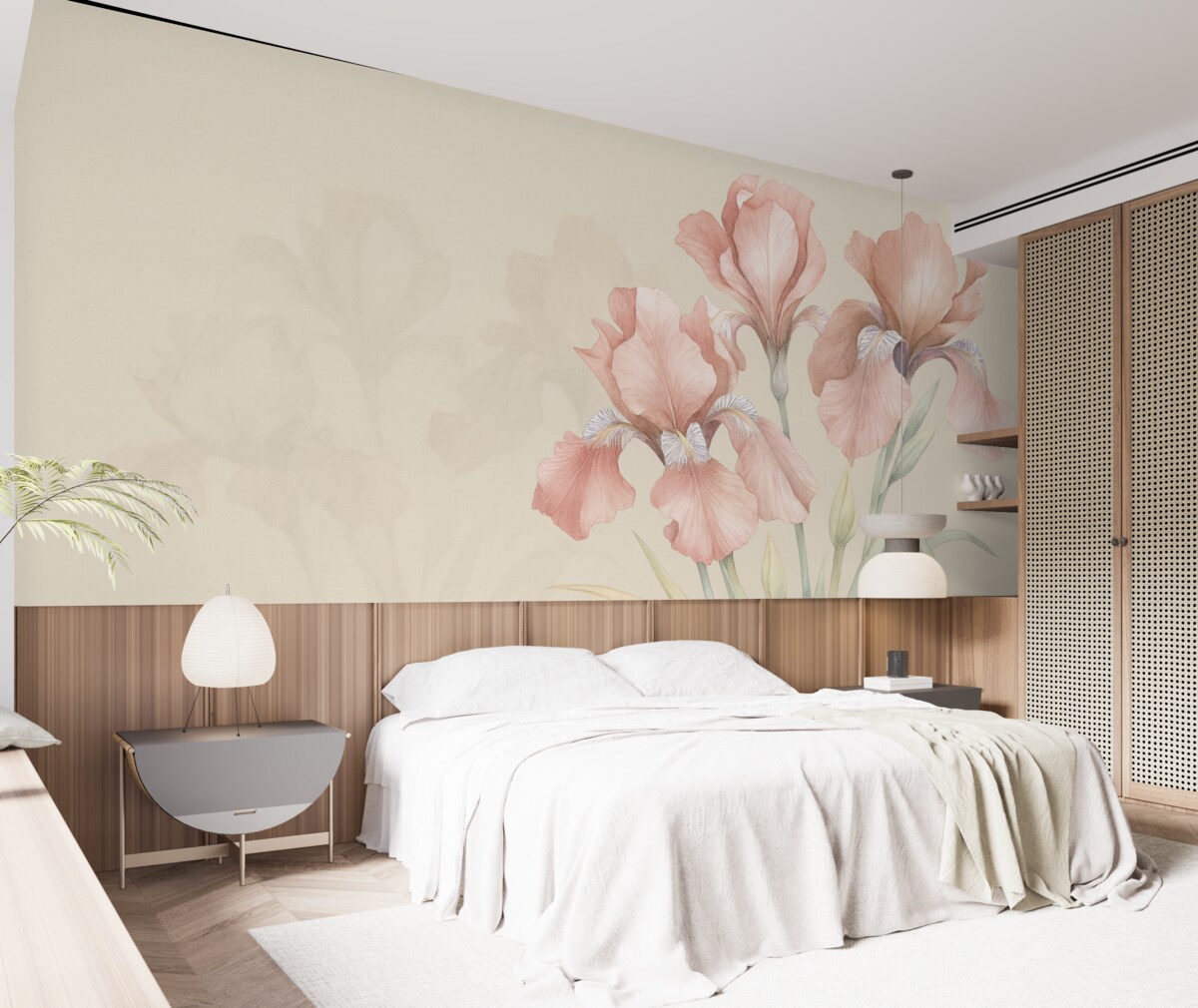 Fototapeta bukiet irysów na świetlistym tle