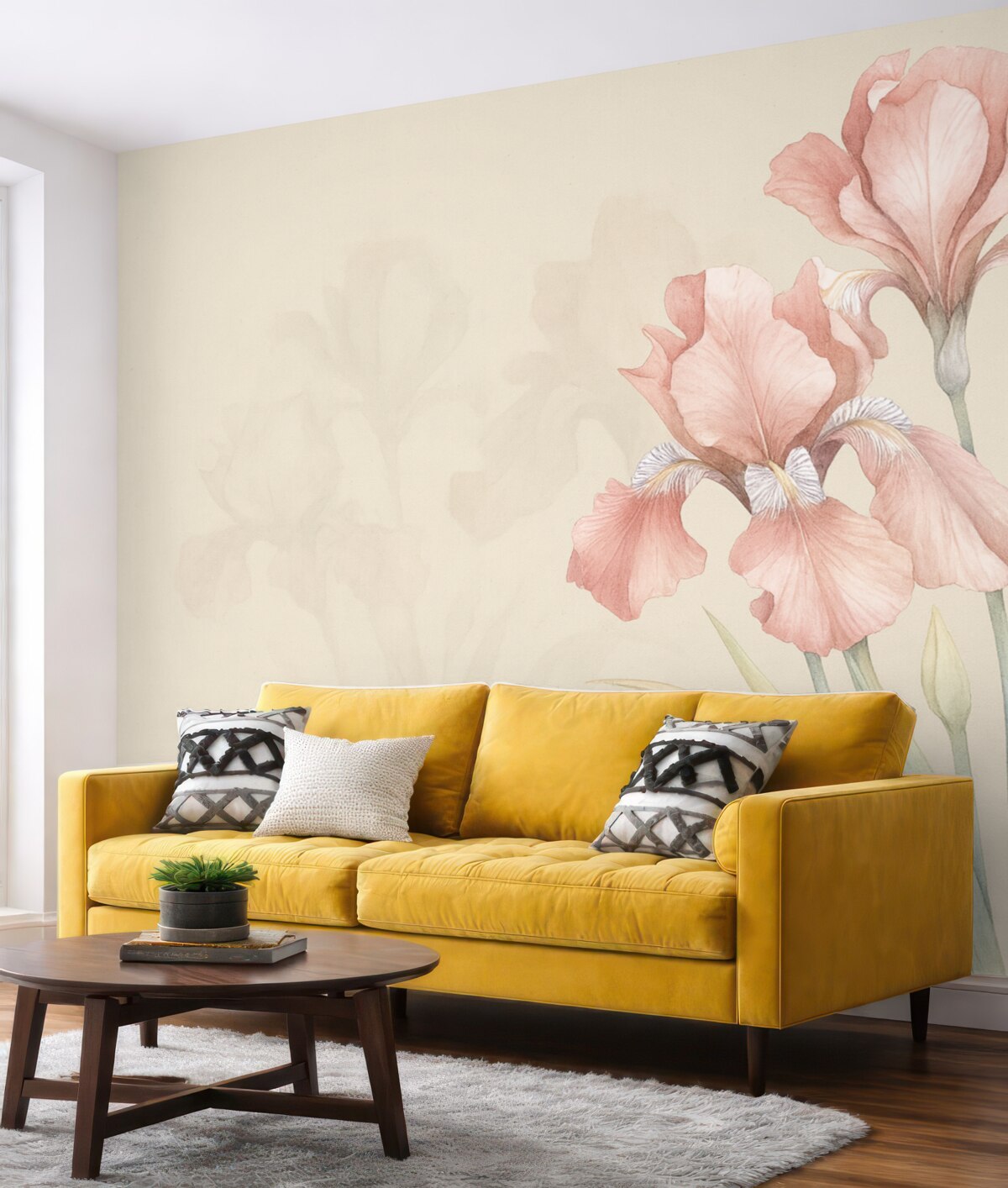 Fototapeta bukiet irysów na świetlistym tle