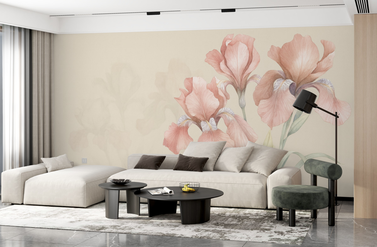 Fototapeta bukiet irysów na świetlistym tle