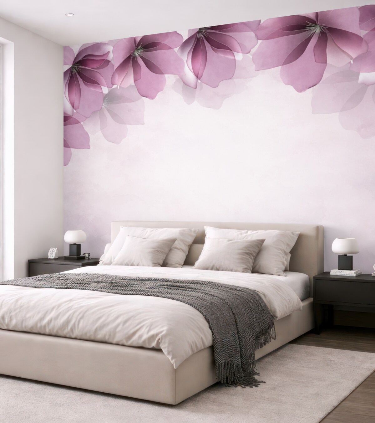 Fototapeta wielkie, przejrzyste, różowe kwiaty