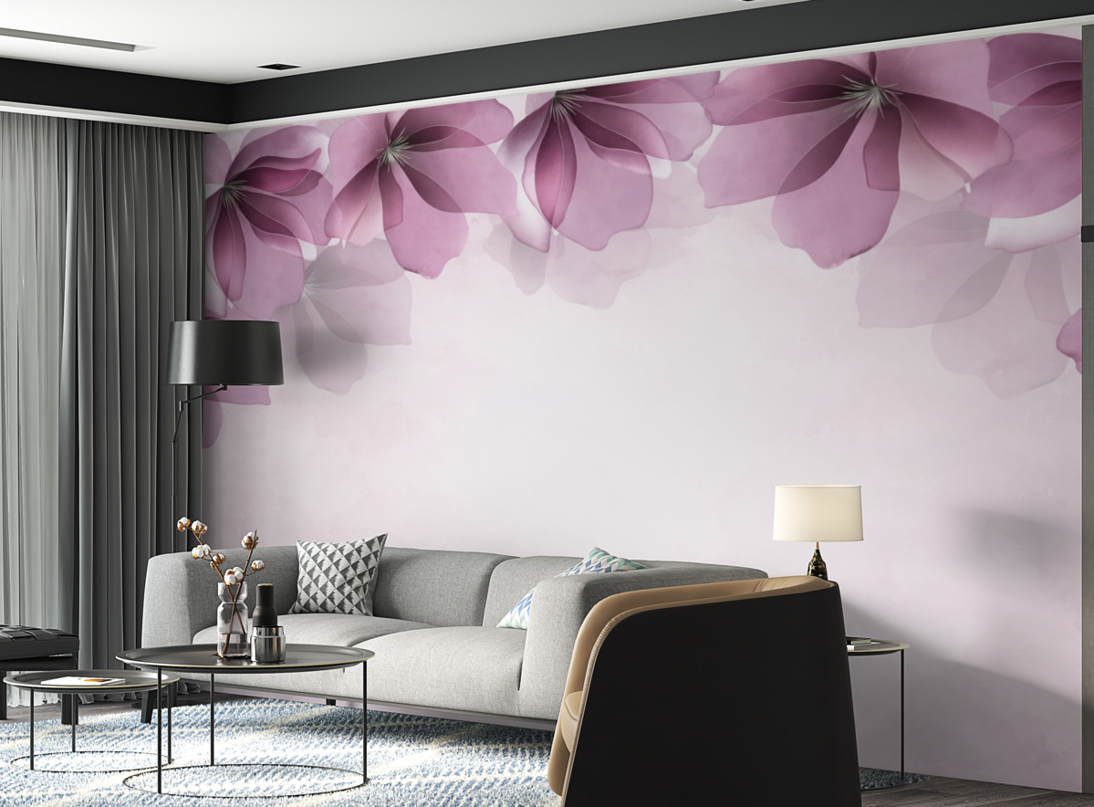 Fototapeta wielkie, przejrzyste, różowe kwiaty