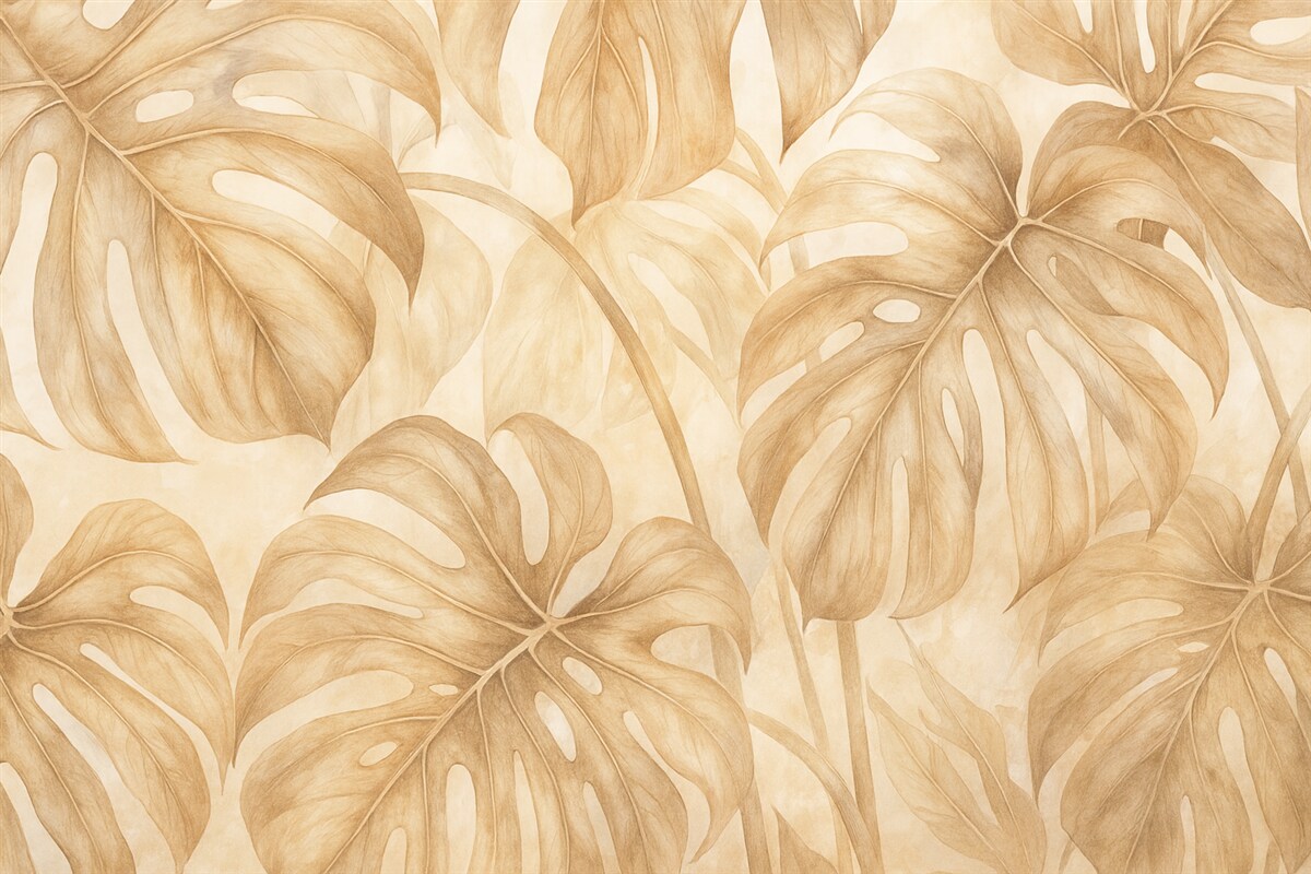 Fototapeta Liście w kolorze beżowym.