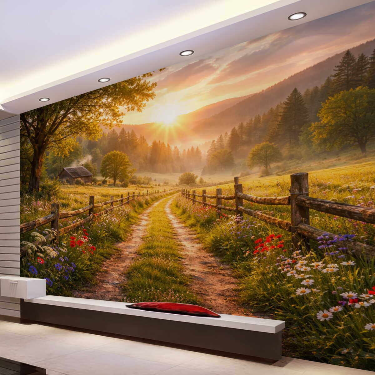 Fototapeta Tropikalne liście w deszczowej akwareli