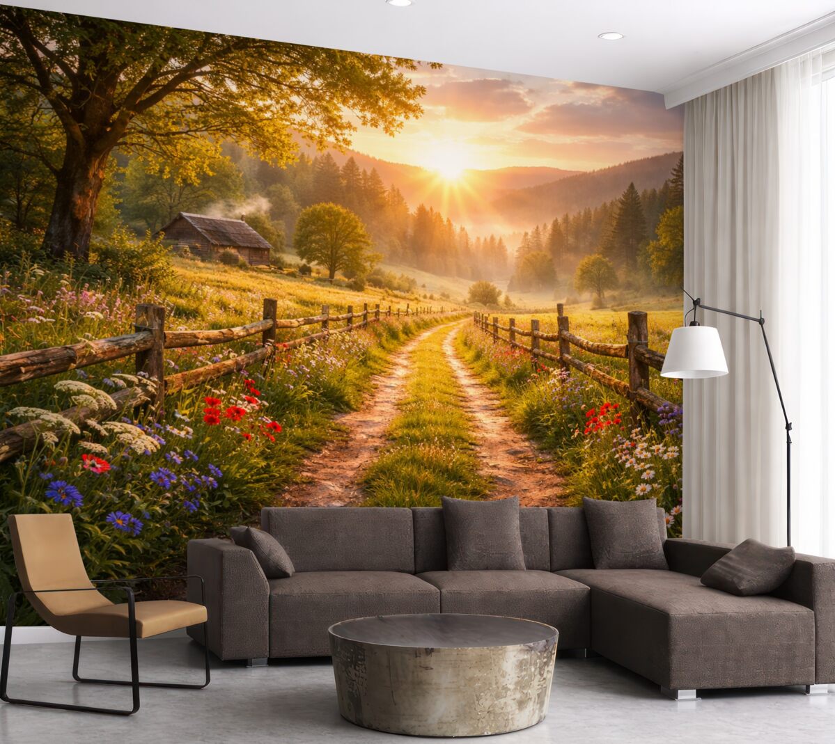 Fototapeta Tropikalne liście w deszczowej akwareli