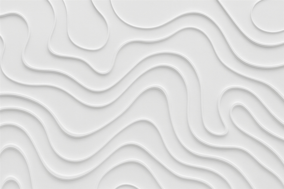 Fototapeta Gładkie abstrakcyjne kreski na mlecznym tle z symulacją objętości.