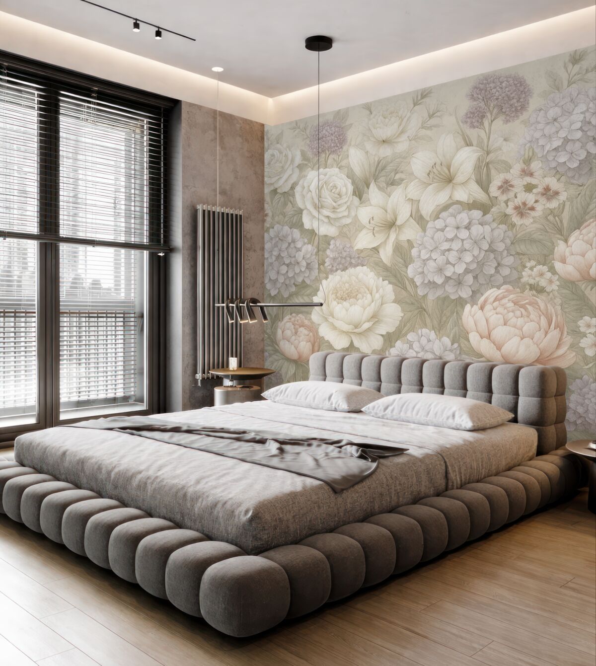 Fototapeta Czarujący letni ogród w delikatnych barwach.