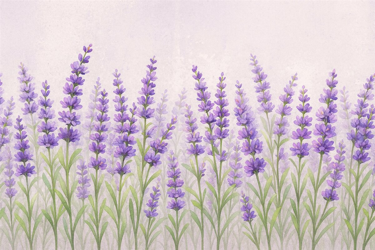 Fototapeta Kwiaty lawendy na tle betonu.