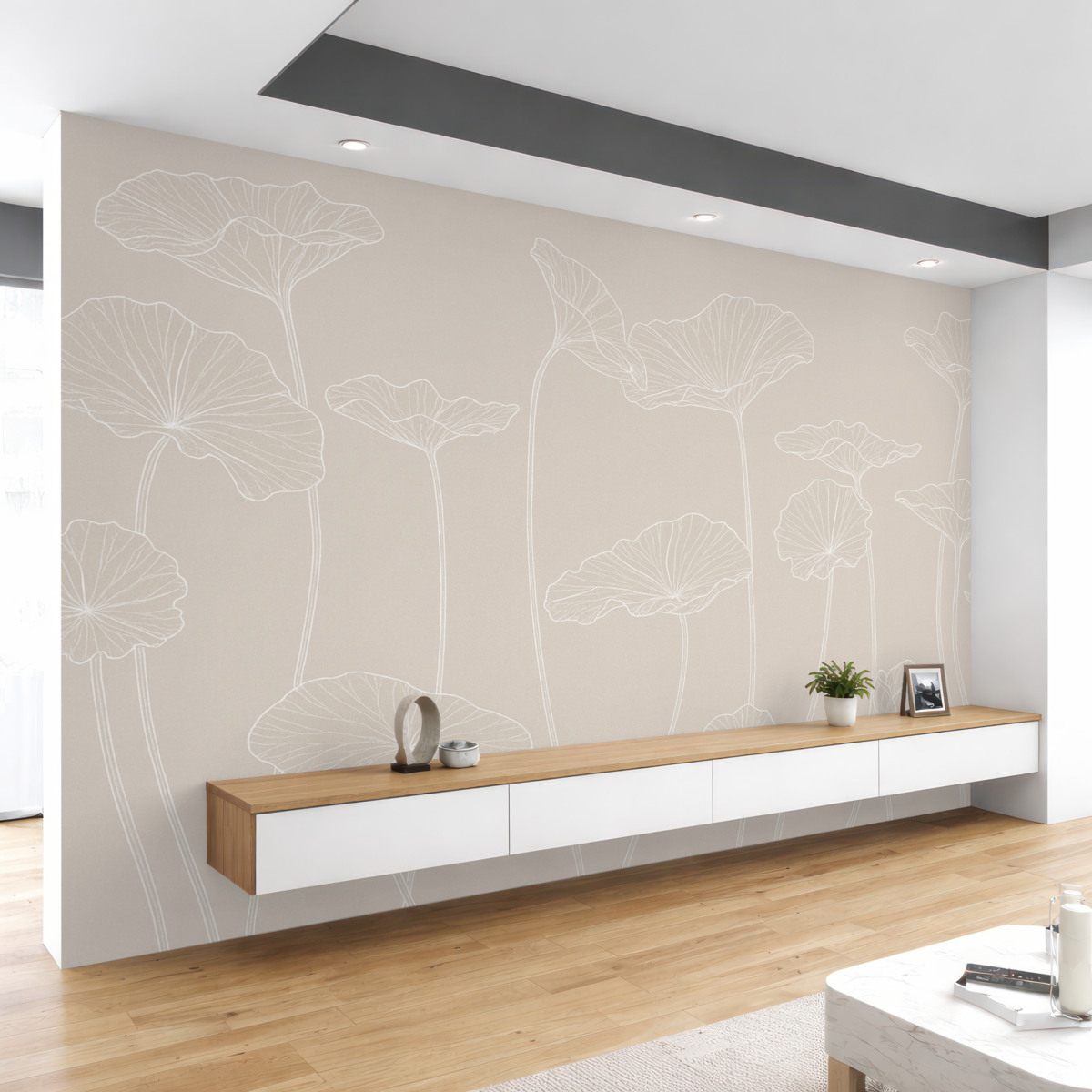 Fototapeta Liście lilie wodnej - prostota, świeży kierunek.