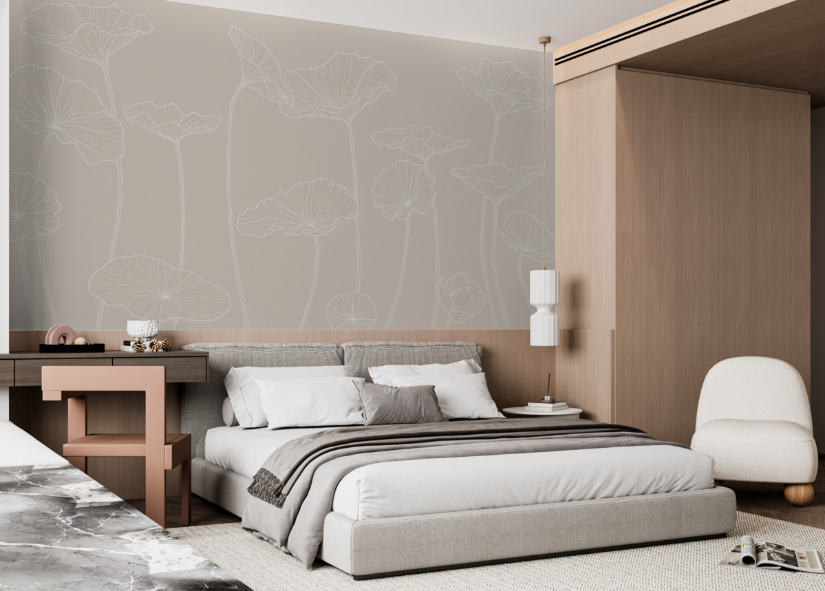 Fototapeta Liście lilie wodnej - prostota, świeży kierunek.