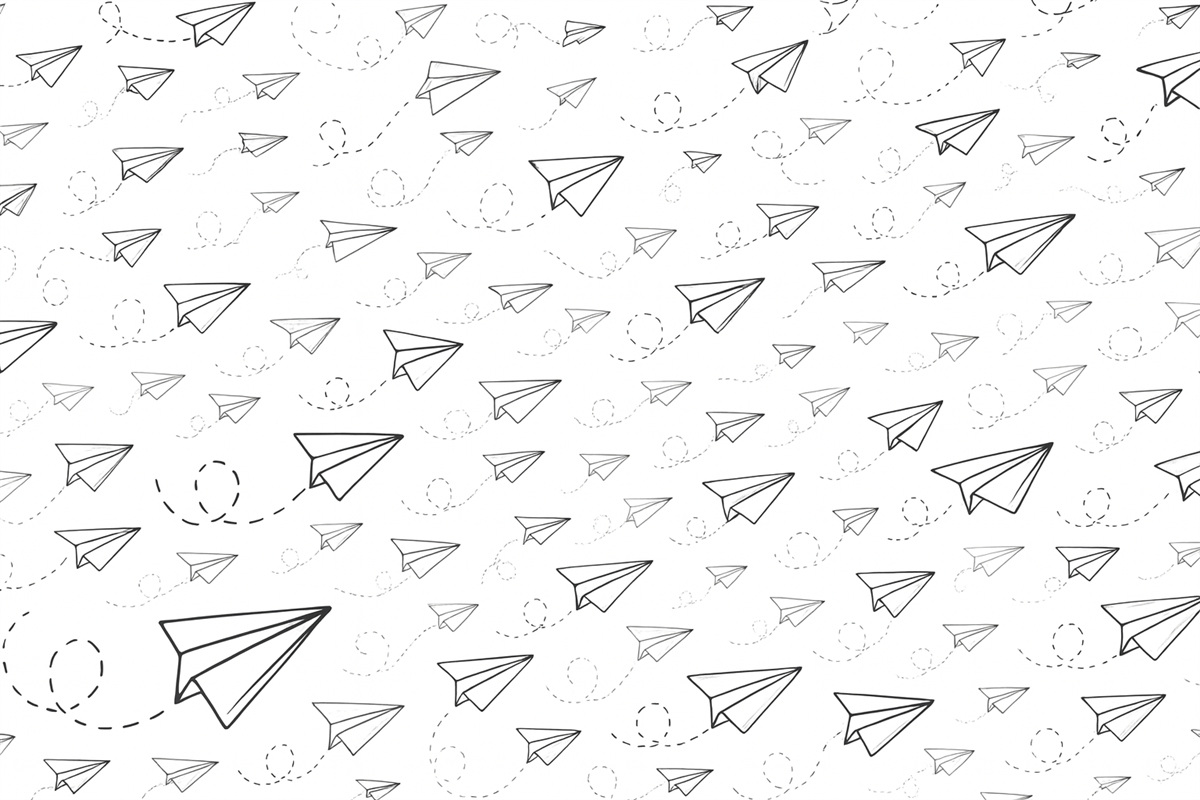 Fototapeta Papierowe samoloty w skandynawskim stylu.