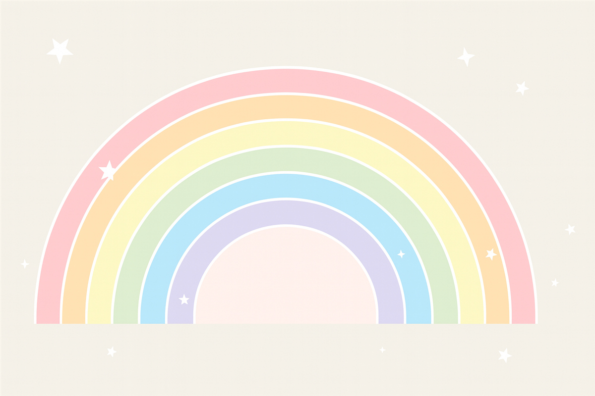 Fototapeta Tęcza z konstelacjami.