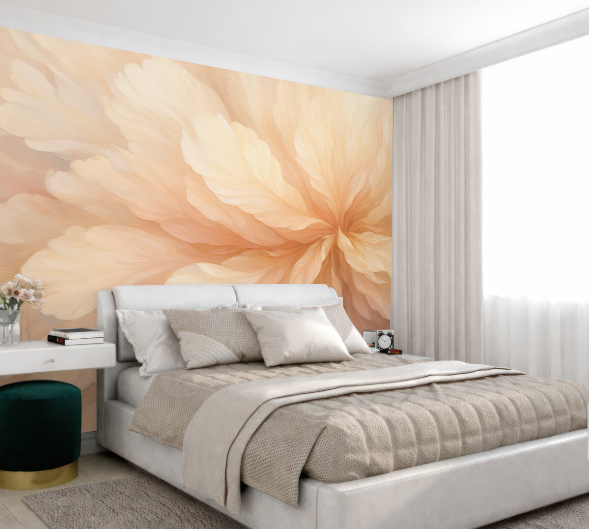 Fototapeta Subtelne muśnięcia beżowego koloru, naśladujące kwiat.