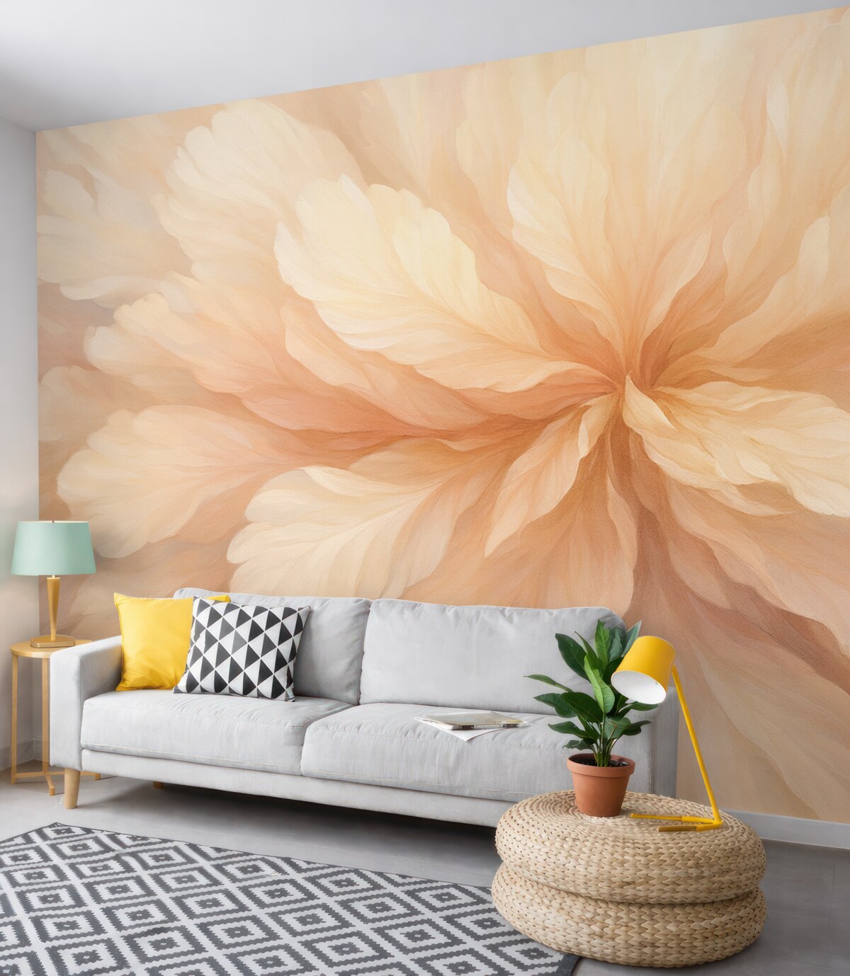 Fototapeta Subtelne muśnięcia beżowego koloru, naśladujące kwiat.