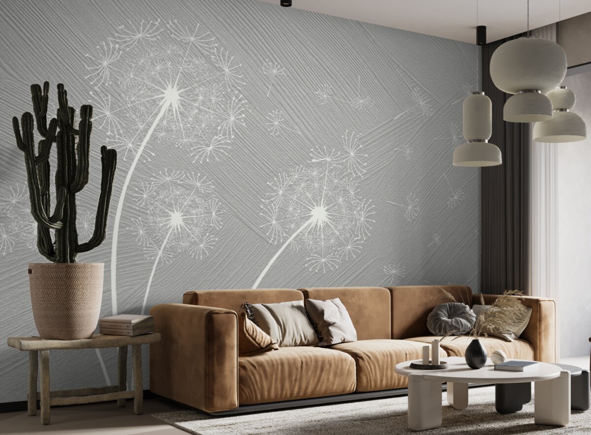 Fototapeta Wielkie białe mniszki medyczne.