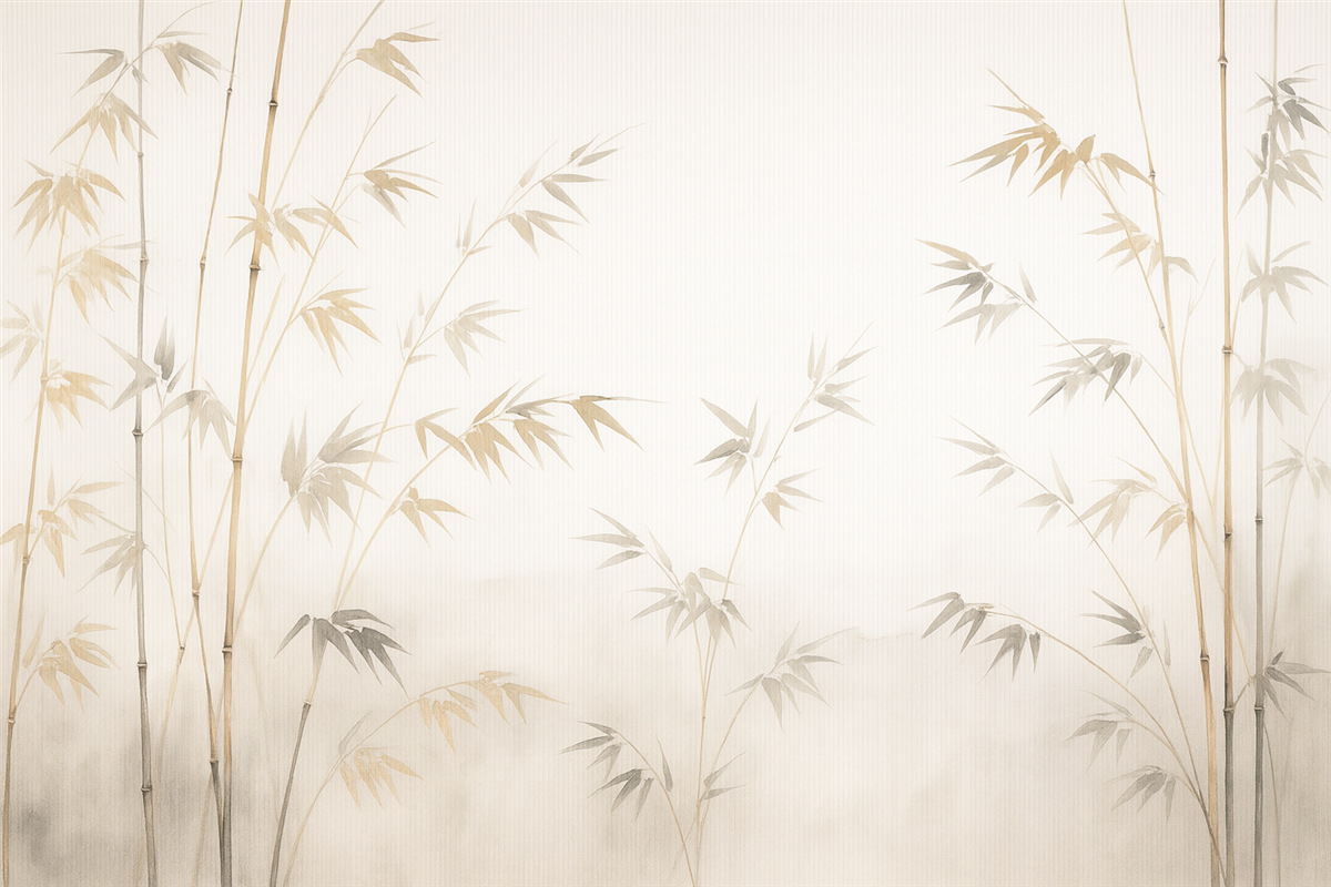 Fototapeta Malarstwo akwarelowe z bambusem.