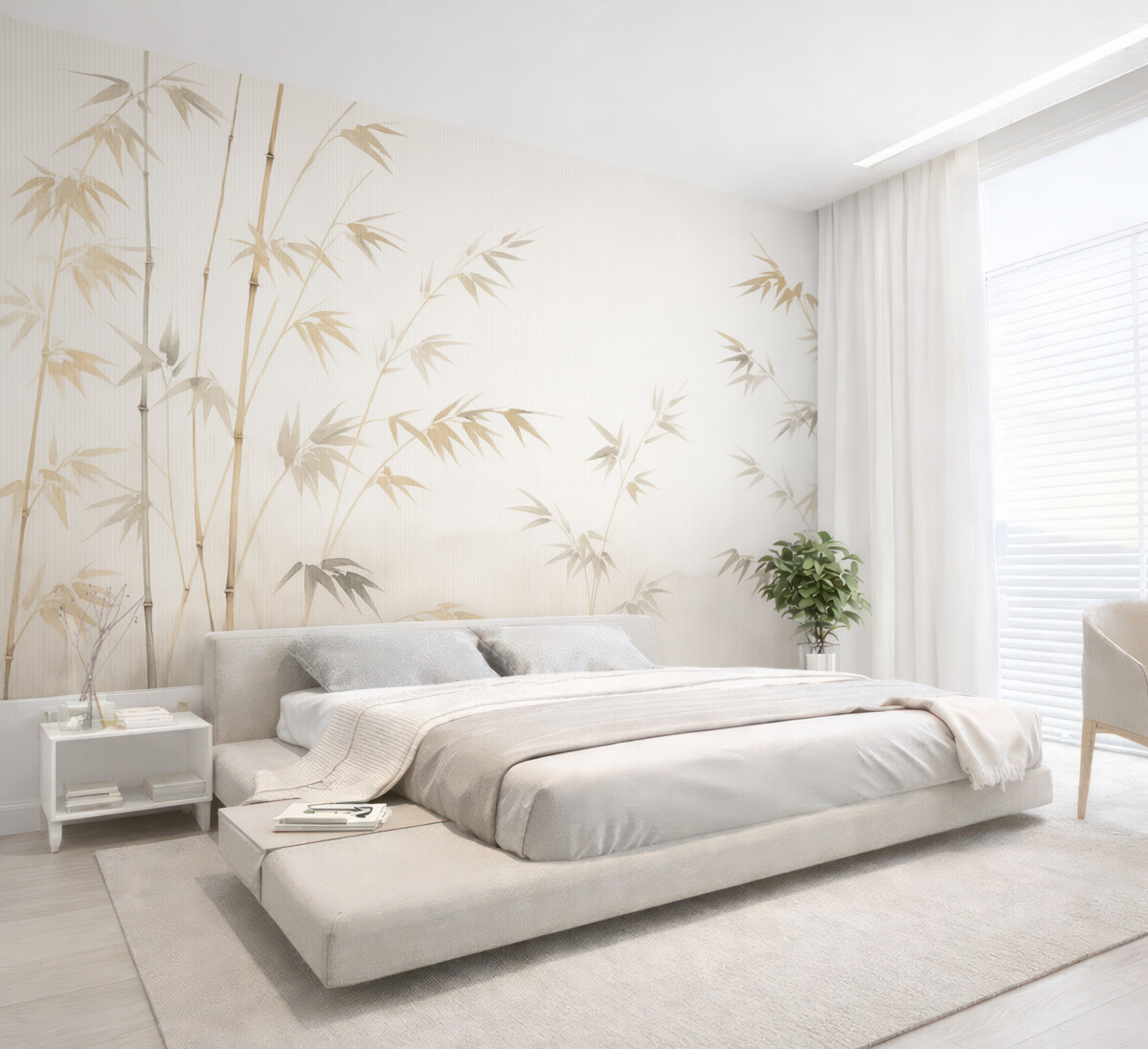 Fototapeta Malarstwo akwarelowe z bambusem.