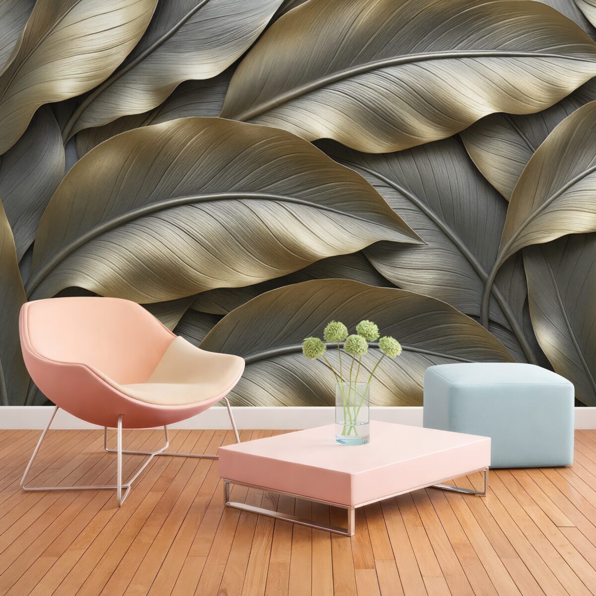 Fototapeta Objętościowe liście bananowca.