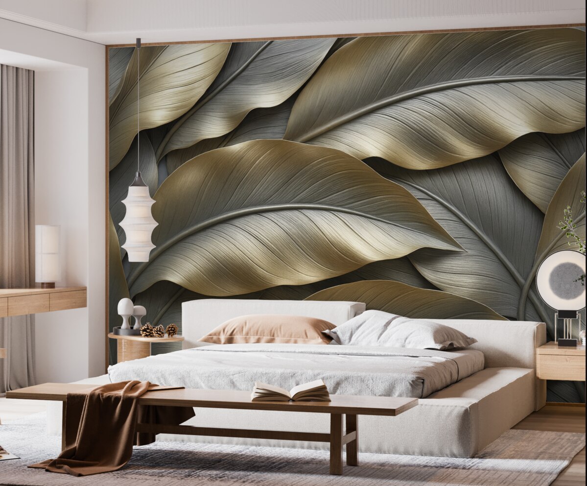 Fototapeta Objętościowe liście bananowca.