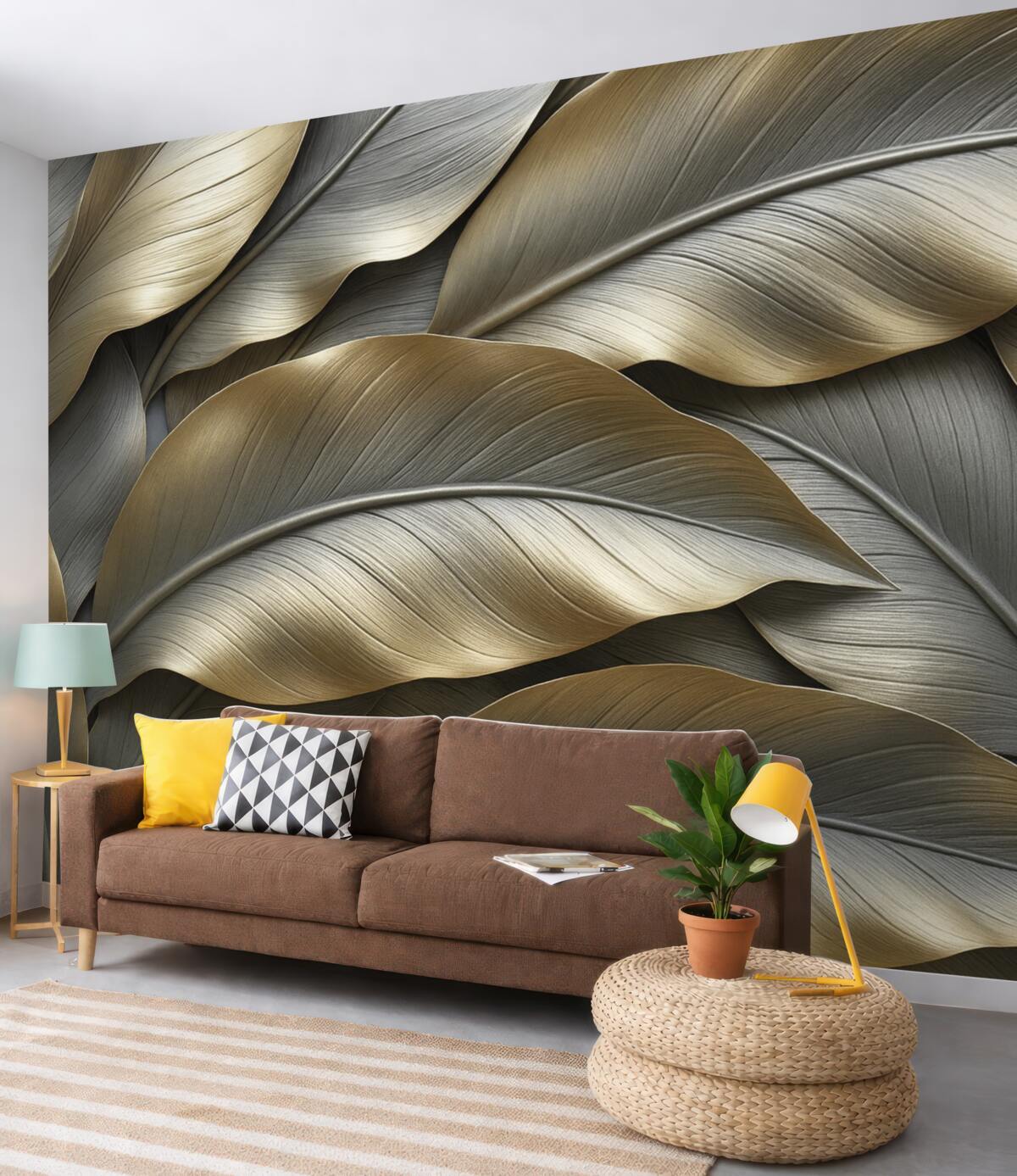 Fototapeta Objętościowe liście bananowca.