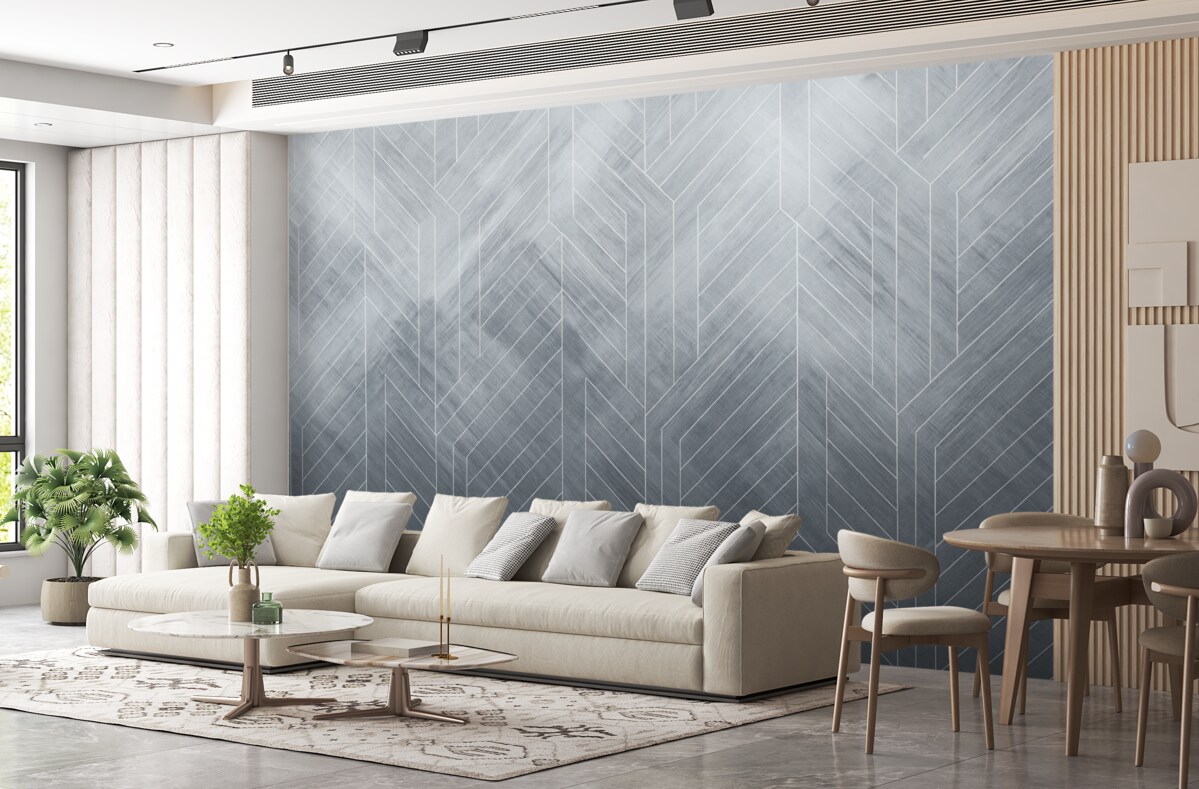 Fototapeta Abstrakcyjne tło geometryczne z ukośnymi liniami oraz efektem gradacji w niebieskich tonach.