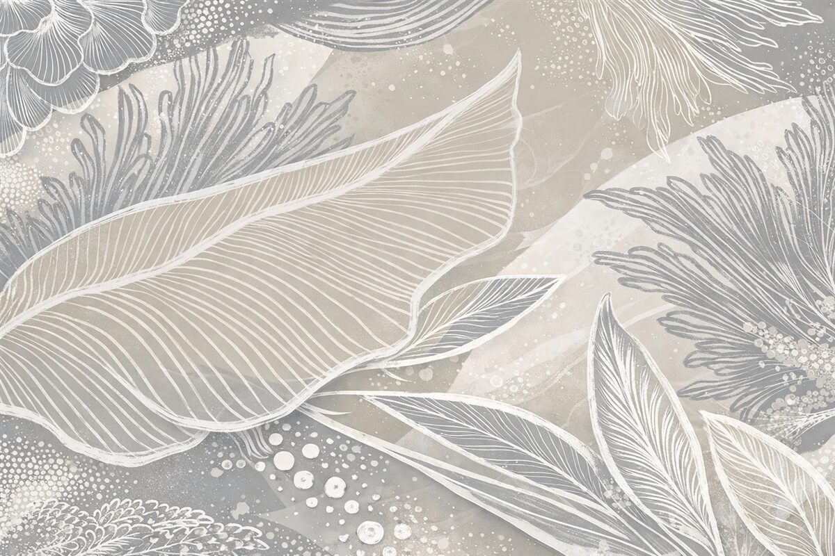 Fototapeta Pastelowy niebiesko-biały abstrakcyjny wzór z naturalnymi kształtami i liniami w subtelnej palecie barw.