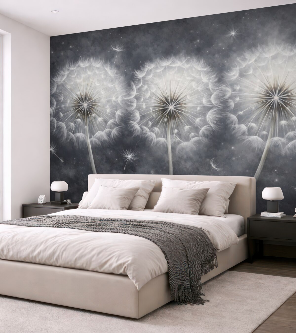 Fototapeta Wielkie, rysowane ręcznie mleczki.