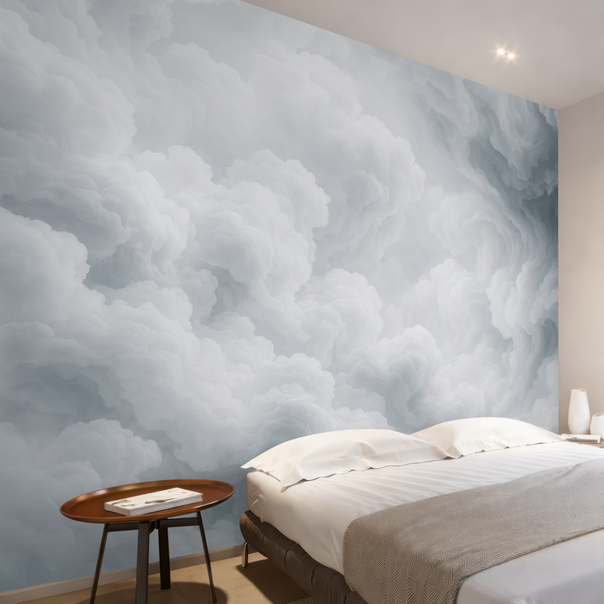 Fototapeta Lekkie białe i niebieskie obłoki wznoszące się na niebie.