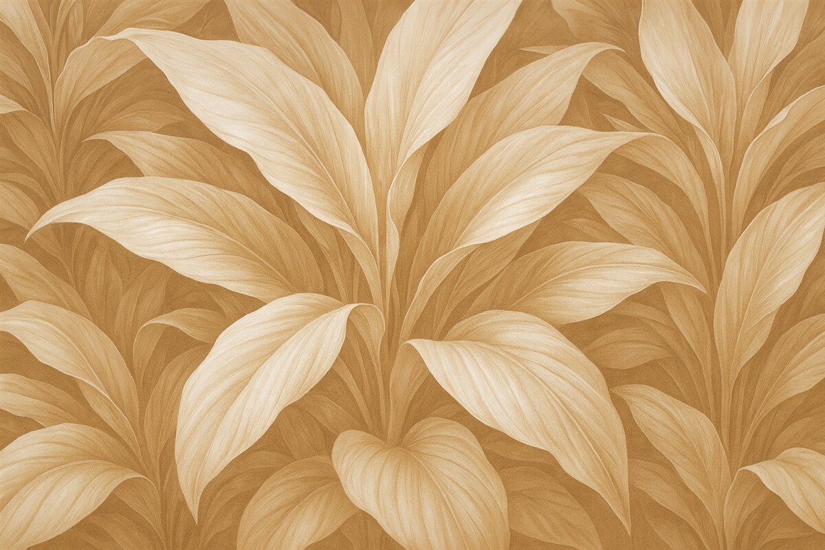 Fototapeta Ogromne liście rośliny w subtelnym różowym odcieniu.