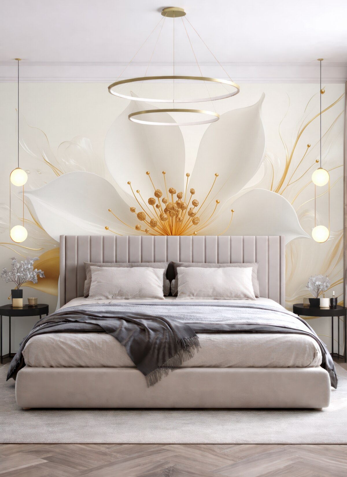 Fototapeta Wielki jasny kwiat na abstrakcyjnym tle.