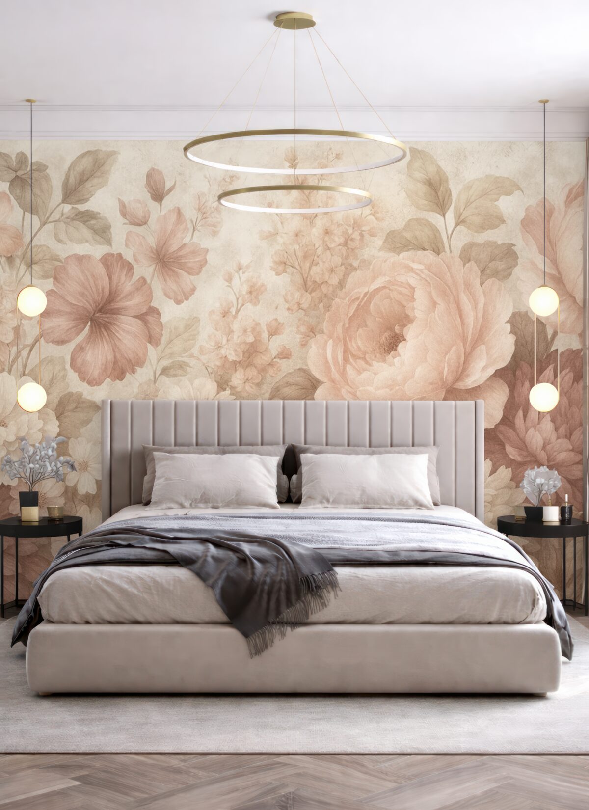 Fototapeta Wielkie kwiaty na postarzałym tle.