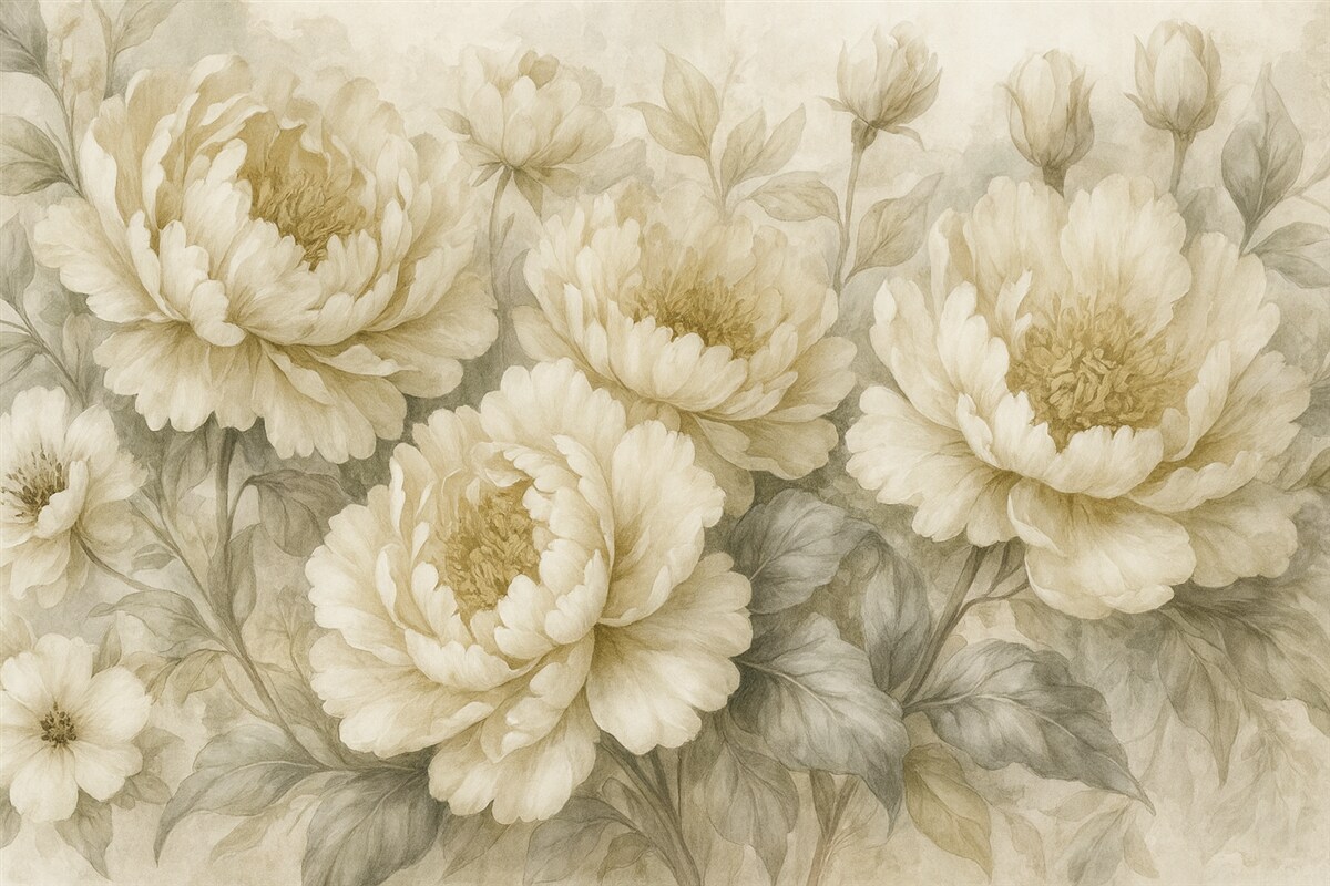 Fototapeta Wielkie kwiaty peonii.