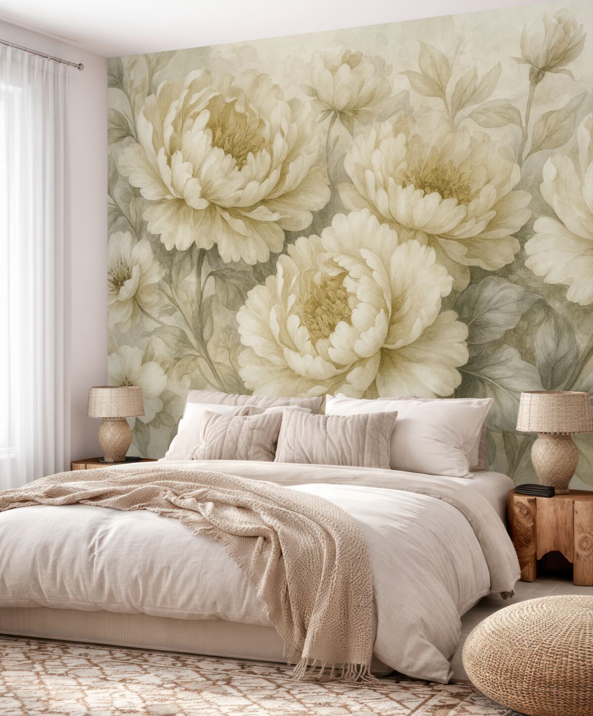 Fototapeta Wielkie kwiaty peonii.