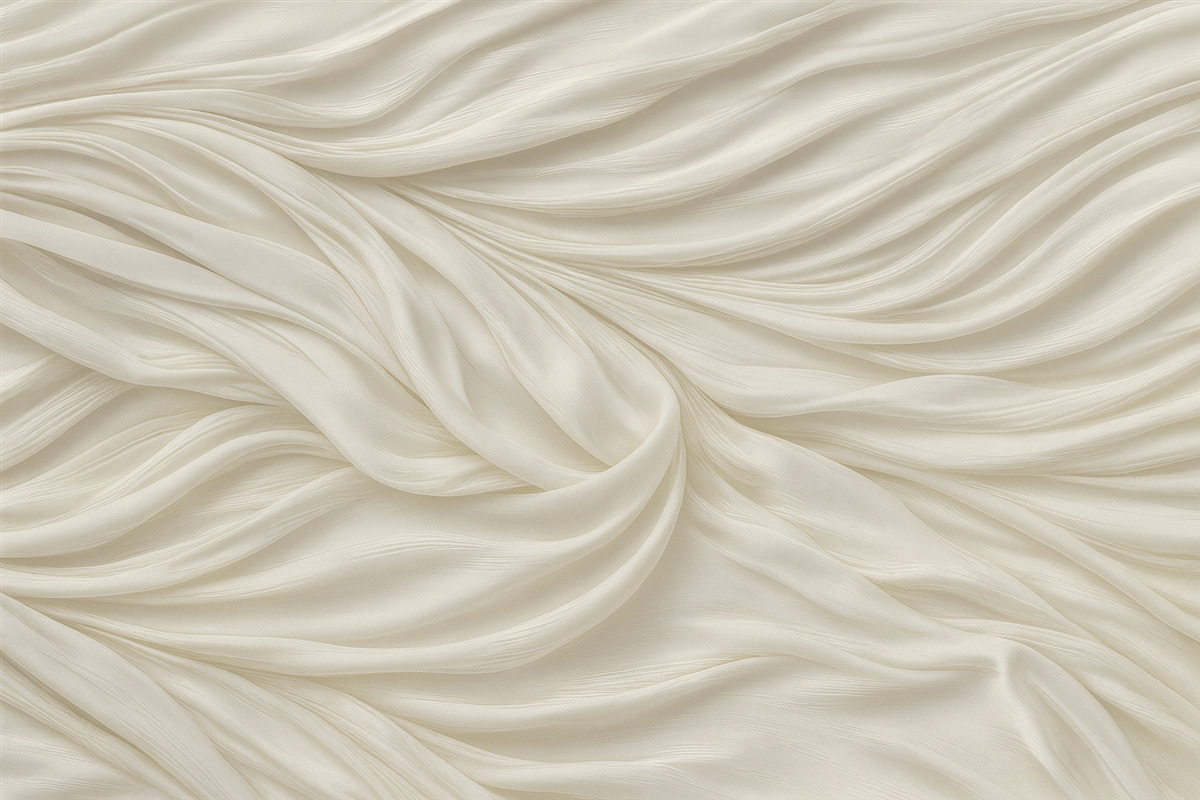 Fototapeta Nowoczesny nadruk naśladujący gładką, lejącą się białą tkaninę z delikatnymi, powiewającymi fałdami oraz zagnieceniami.
