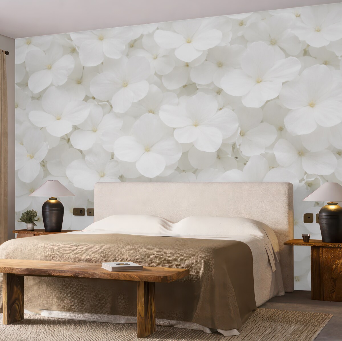 Fototapeta kwiaty w kolorze białym