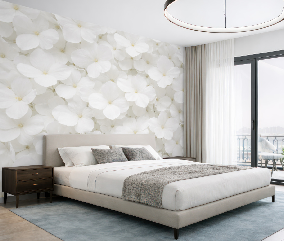 Fototapeta kwiaty w kolorze białym