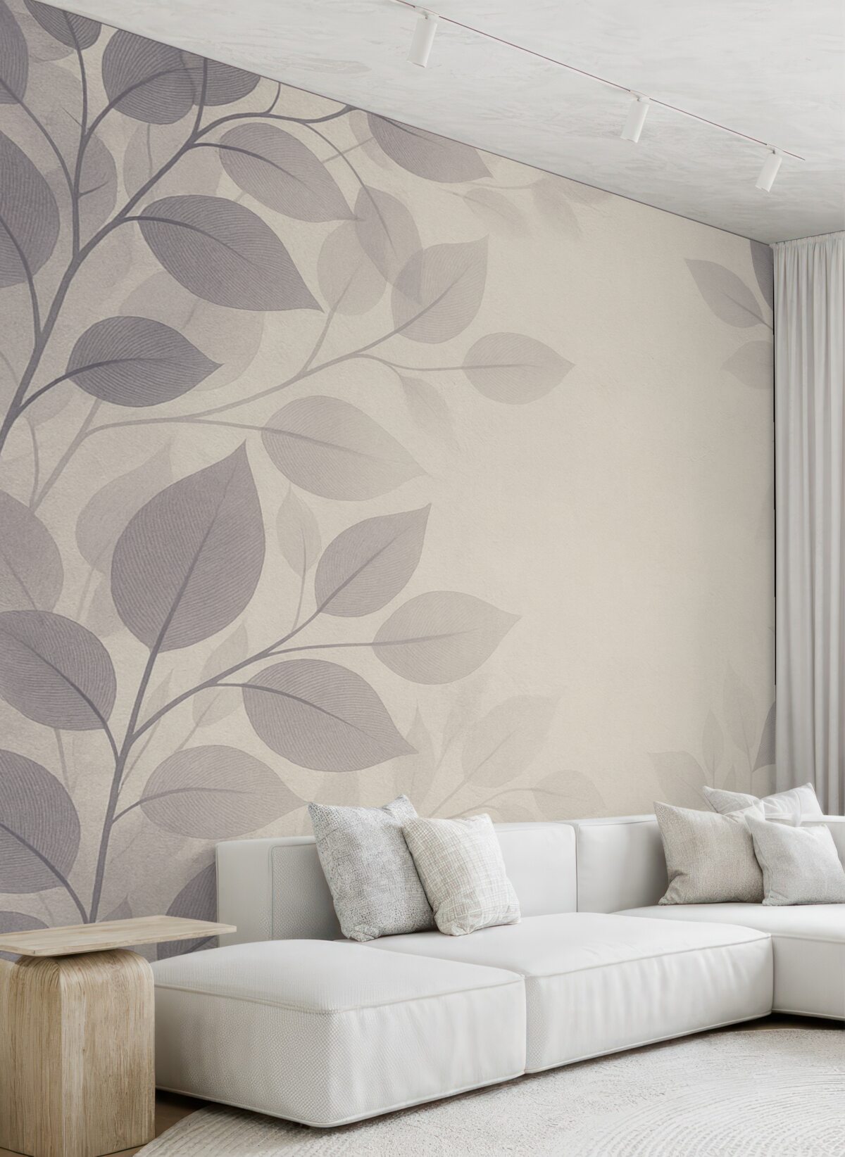 Fototapeta Zawieszone gałęzie z liśćmi w kolorach niebieskich.