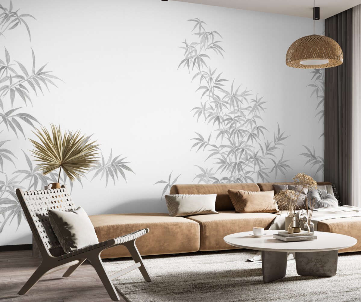 Fototapeta Bambusowy minimalizm w stylu wabi-sabi.