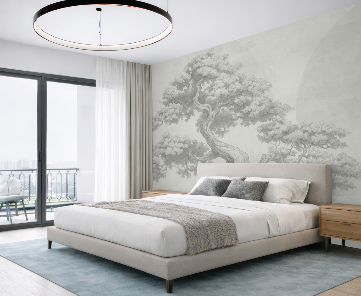 Fototapeta Drzewko bonsai, minimalizm, geometria, grunge, podłoże.