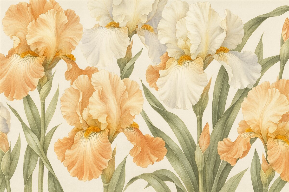 Fototapeta Irysy w delikatnych odcieniach.