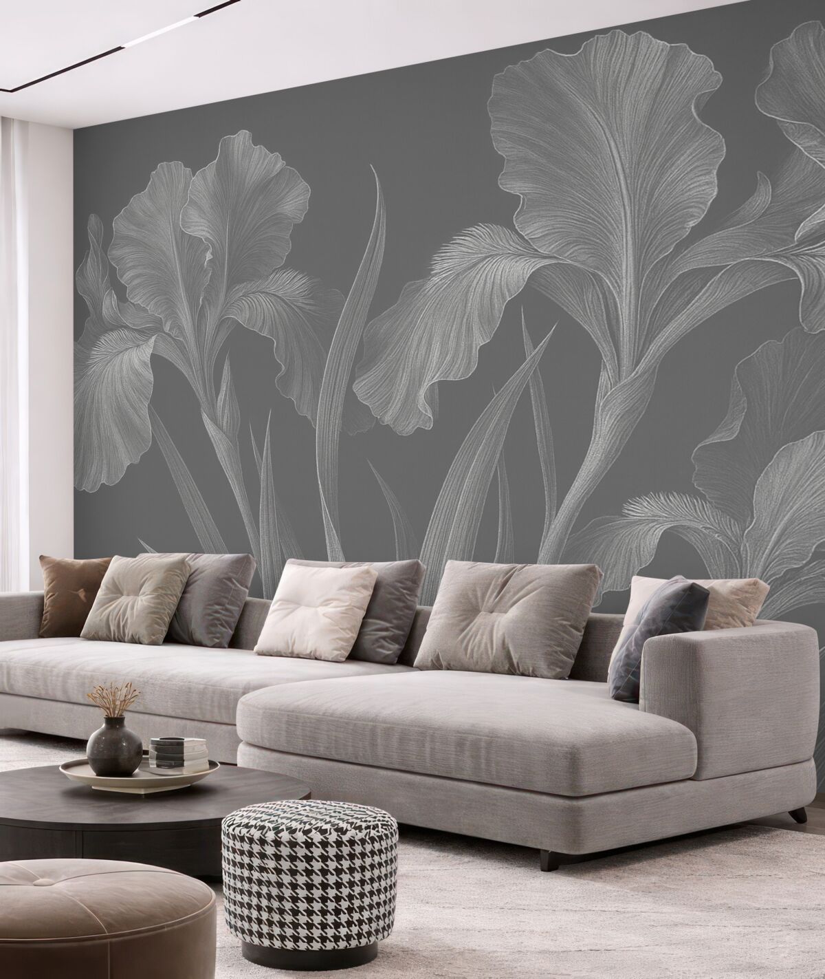 Fototapeta Grawerowanie z irysami