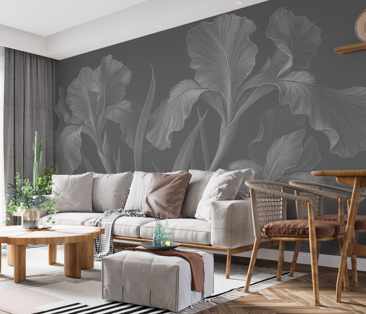 Fototapeta Grawerowanie z irysami