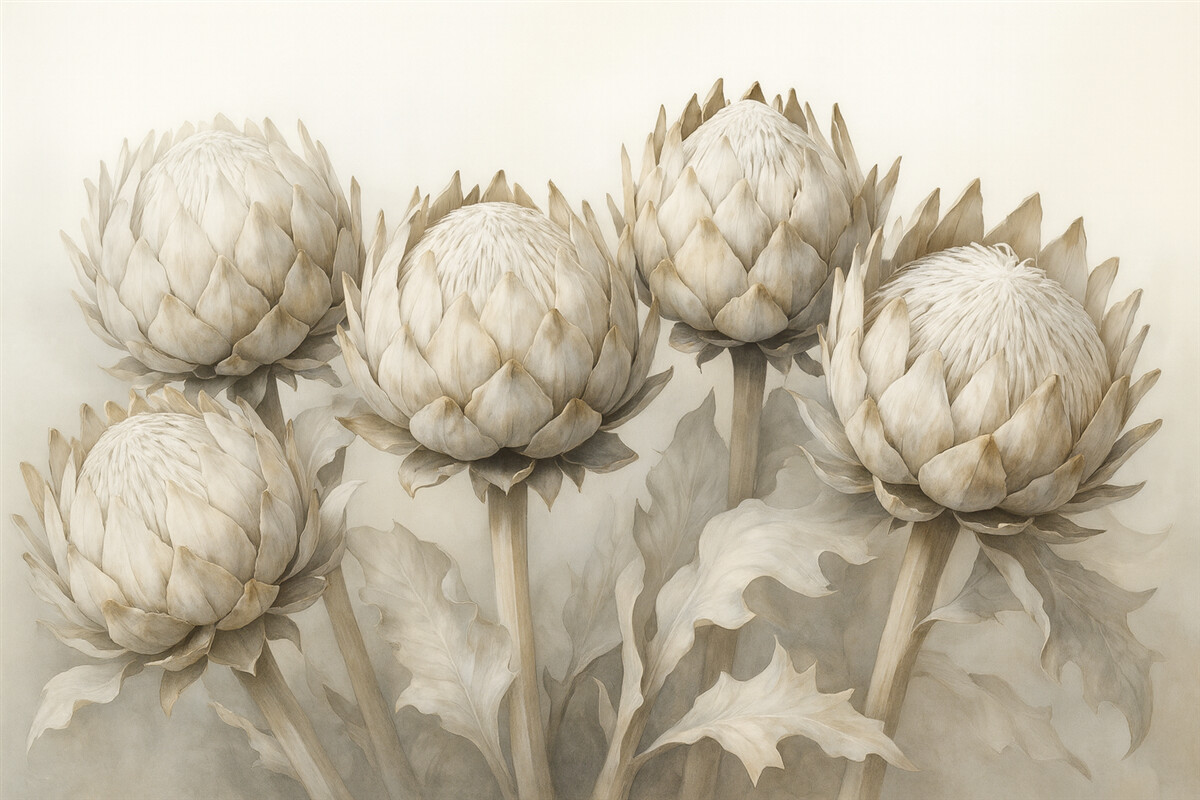 Fototapeta Subtelne akwarelowe protea.