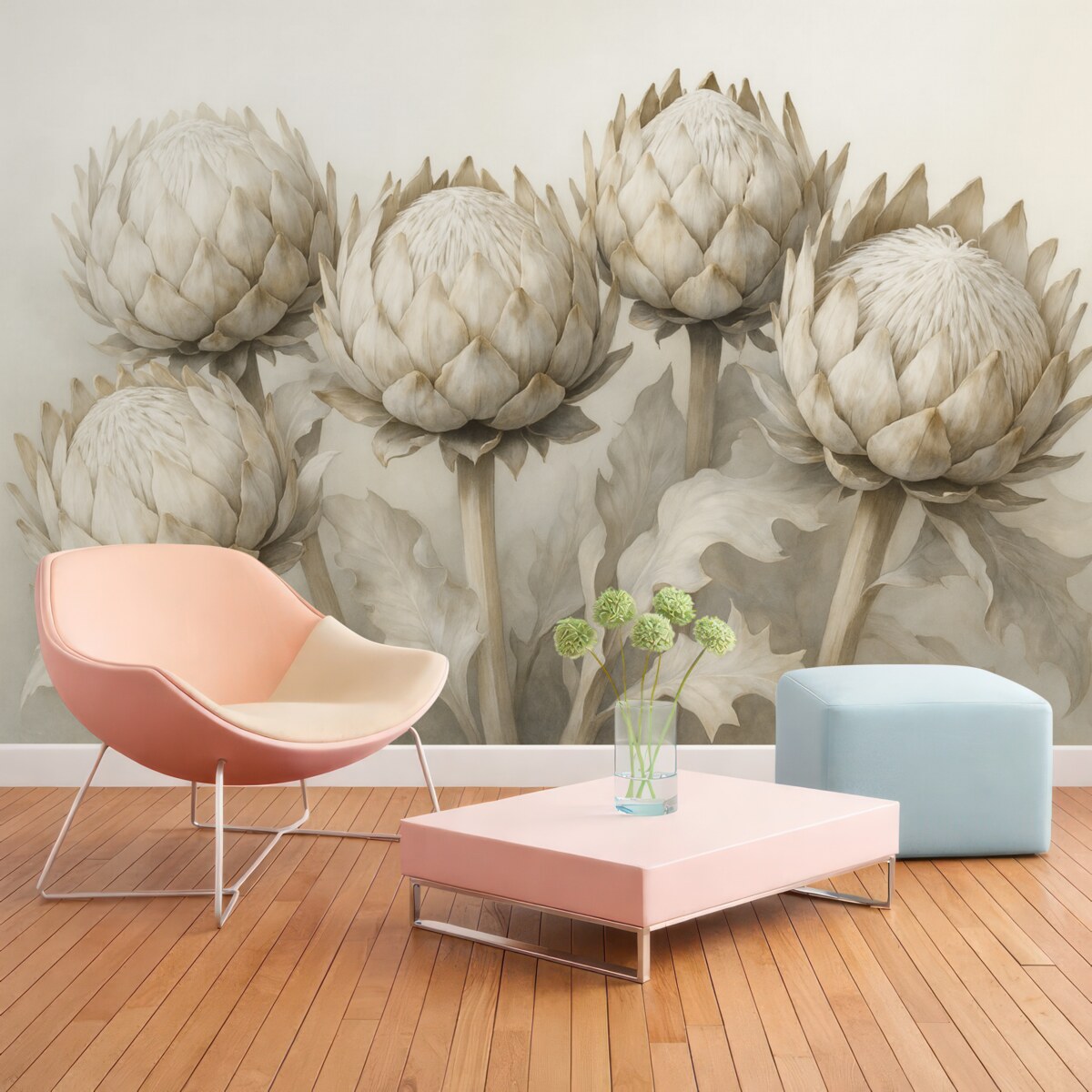 Fototapeta Subtelne akwarelowe protea.