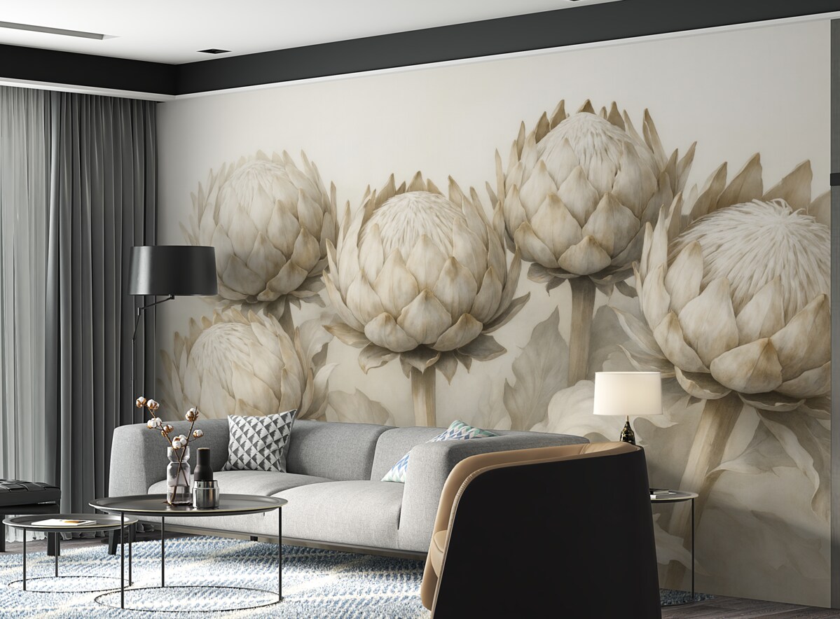 Fototapeta Subtelne akwarelowe protea.