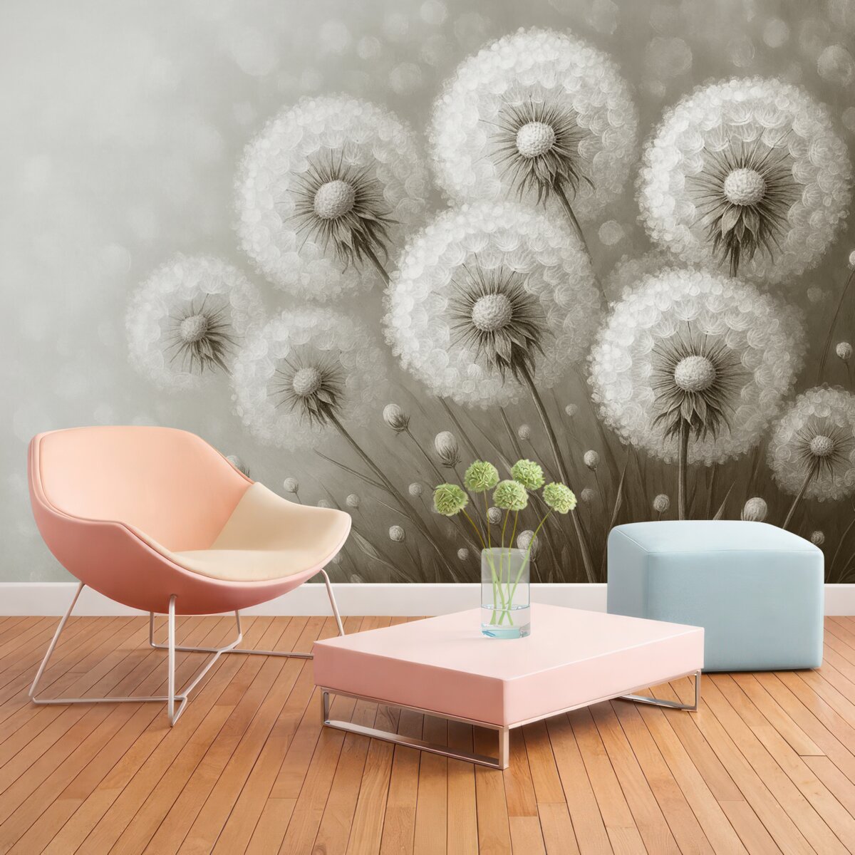 Fototapeta Mlecze na jednolitym tle.